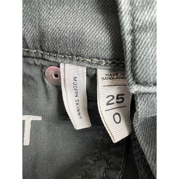 LOFT Women's Modern Skinny Jeans Dark Green Stretch Cotton Size 0 / 25 - Picture 4 of 9